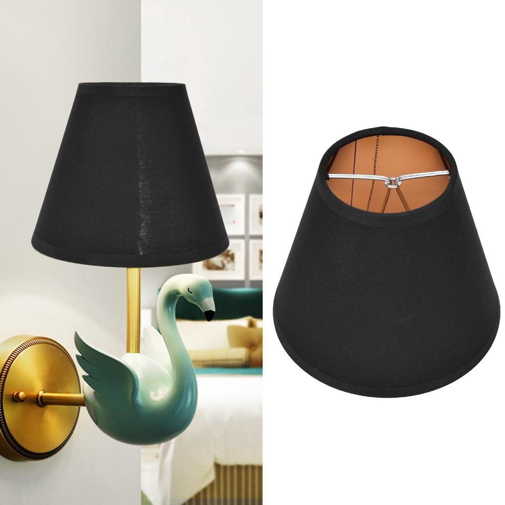 6PCS Black&Gold Lamp Cover Clip On Design Small Lamp Shades Modern Lampshade Chandelier Replacement