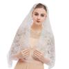 Lace Trim Wedding Lace Shawl Elegant Bride Head Gauze Fashion Mantilla Headwear Scarf  Church