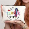 1pc Teacher Love Inspire Print Cosmetic Bag, Women Makeup Bag Pouch Travel Toiletry Organizer, Back To School Teacher Gift