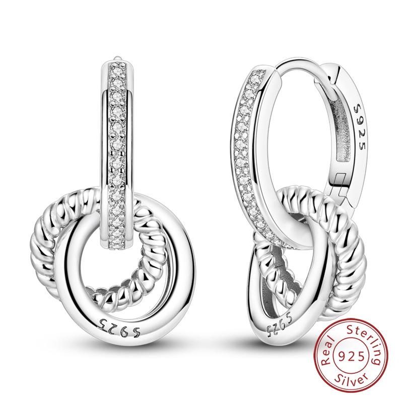 Серьги-кольца из стерлингового серебра 925 пробы с кристаллами Starlight, круглые серьги-кольца "Змеиная кость" для женщин, модные ювелирные изделия, подарок на день рождения
