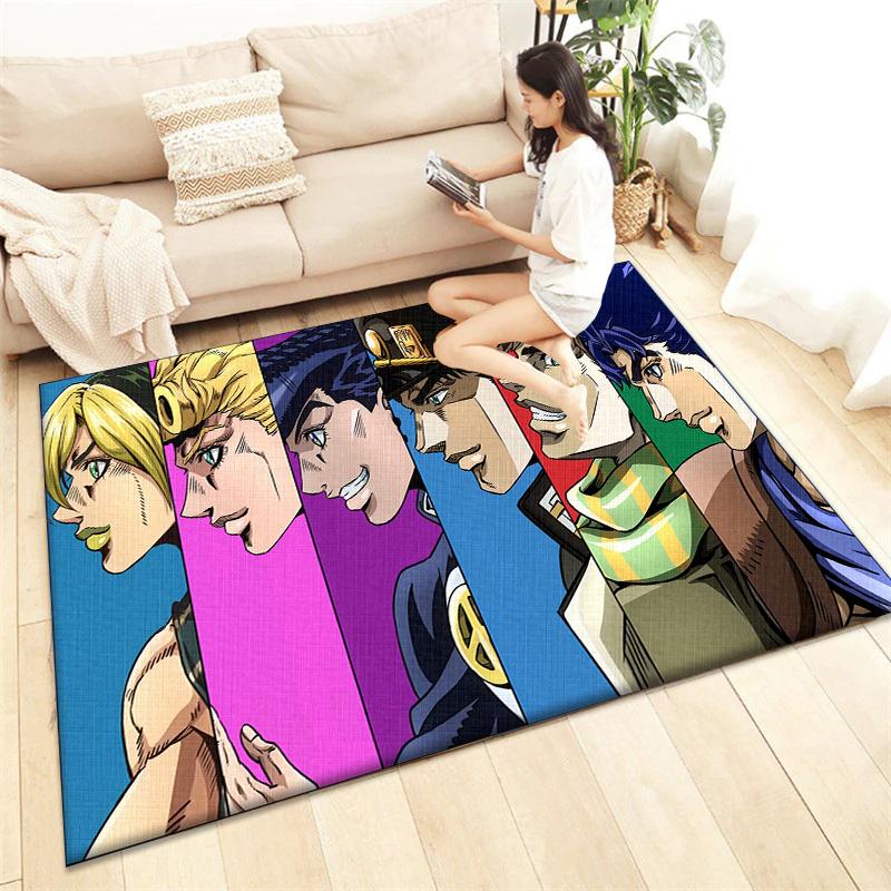 JoJo HD Printed Carpet Living Room Home Decor Sofa Table Rug Anti Slip Chair Cushion Lounge Mat Picnic Camping  Art