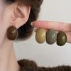 Серьги-полукруги из смолы Изысканные Винтажные Массивные Эллипсы Гвоздики Геометрические Модные Элегантные Серьги-эллипсы