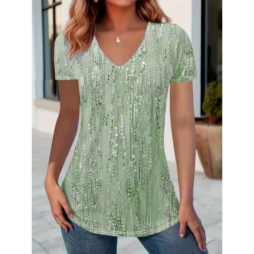 Women's Fashion Tops Sequin Short Sleeve T-Shirt