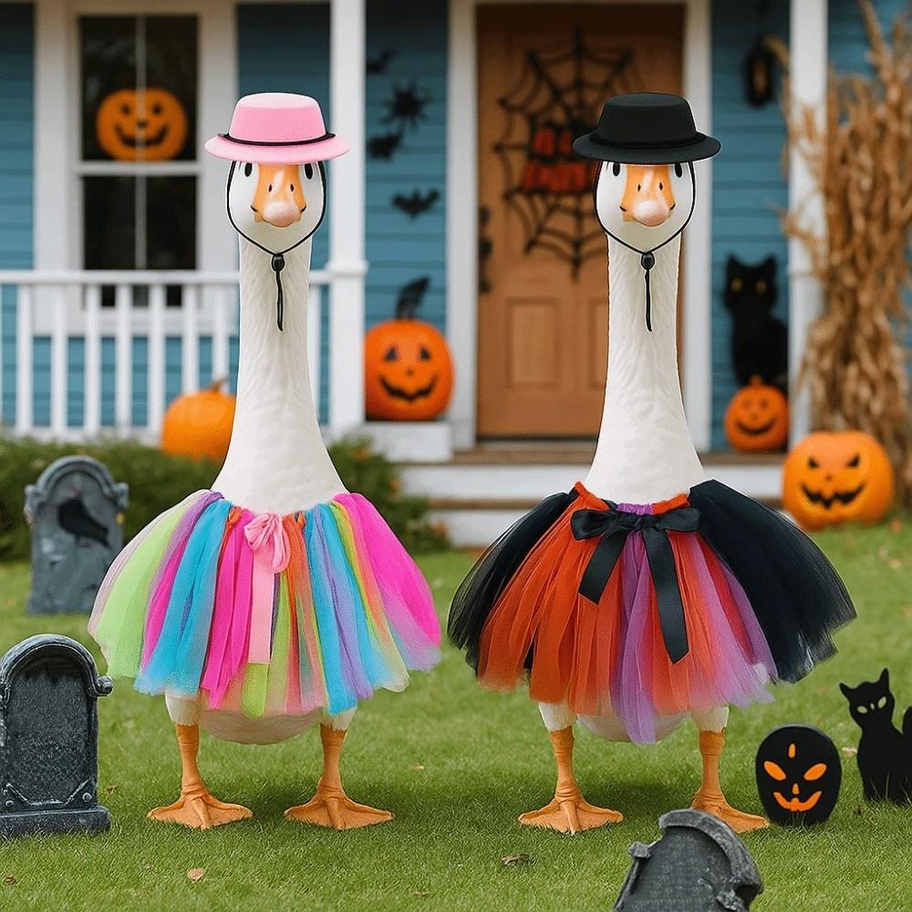 Funny Halloween Porch Goose Outfits Creative Fall Goose Clothes Halloween Decorations