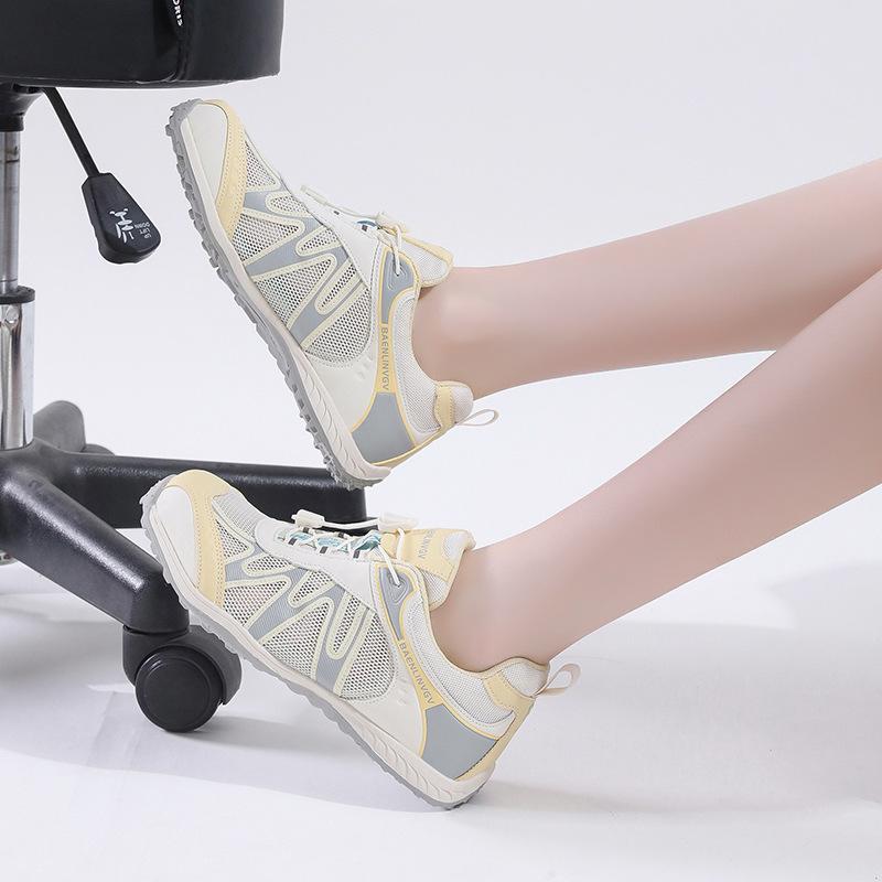 2025 spring and summer hiking drawstring dad shoes outdoor sports hiking shoes jogging shoes women's mesh breathable retro casual