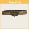 Shaped Heart Retro Alloy Buckle Leather Belt Rivet Embellishments Adult Young