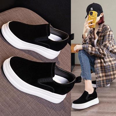 Женские мокасины из натуральной кожи на толстой подошве 2025 года — британский стиль, увеличивающие рост, обувь на весну/осень