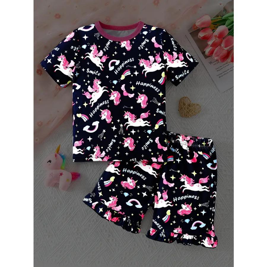 Повседневный комплект для девочек, летние модные шорты с короткими рукавами и принтом в виде бабочек, комплекты одежды для девочек