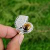 925 Silver Oval Tigers Eye Gemstone Wedding Stackable Statement Ring Jewelry