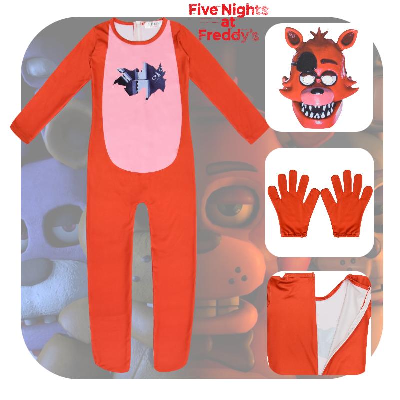 Five At Nights Freddys Cosplay Jumpsuit Halloween Costum Outfit Party Kids Fans