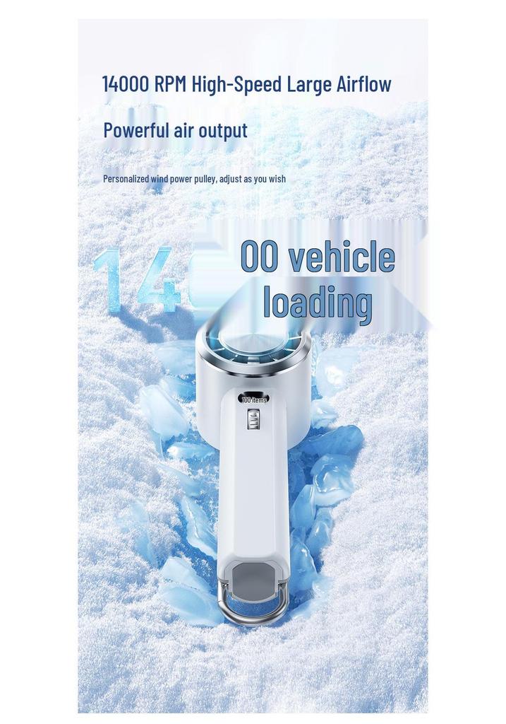 100-Speed USB Rechargeable Handheld Turbo Cooling Fan for Outdoor and Mountaineering