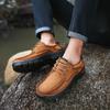 2024 Trend Mens Slip On Walking Shoes Antiskid Men Outdoor Footwear Genuine Leather Men Casual Shoes Lace-Up Men's Hiking Shoes