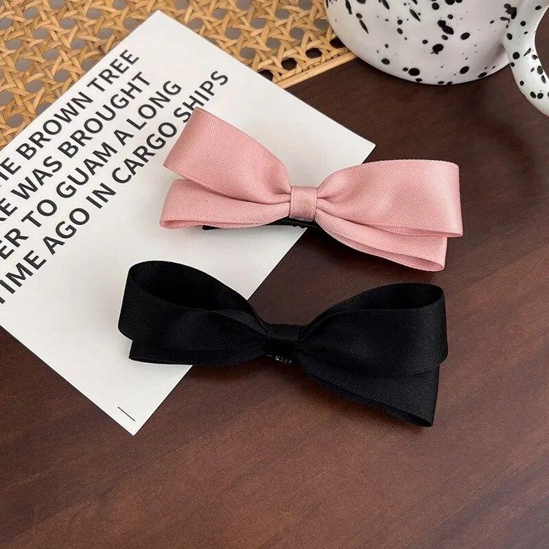 Pink Sweet Girl Bowknot Hairpin Korean Fashion Hair Side Clip Hair Accessories Ornaments Barrettes Hairpins Women Ladies New