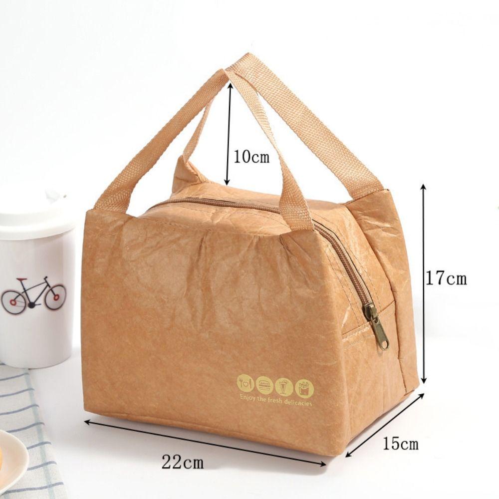 Breakfast Organizer Tote Canvas Lunch Bag Food Hand Bags Waterproof Lunch Bag Kraft Paper Bags