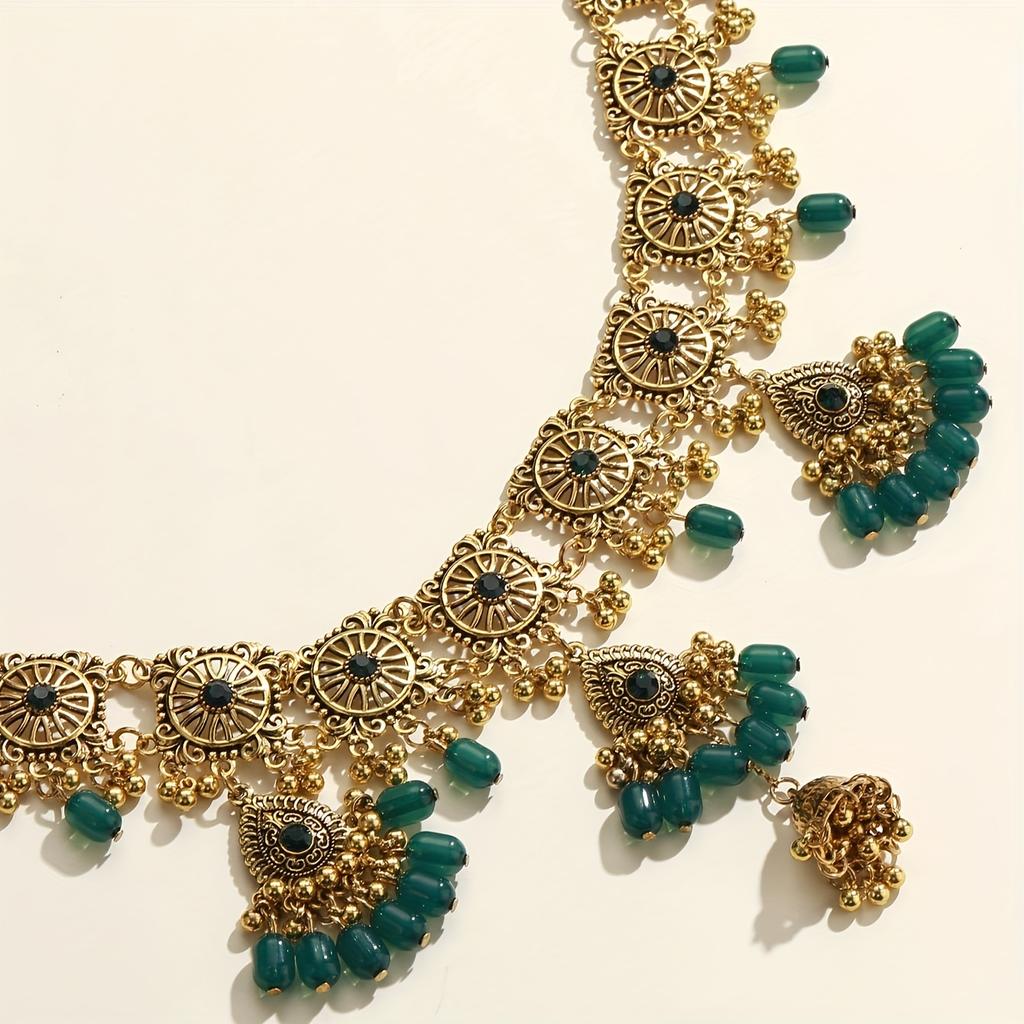 Богемный стиль Экзотическая поясная цепочка, Модный и элегантный дизайн с кисточками и разноцветными деталями, Аксессуары для повседневной носки и сценических выступлений, Персонализированные