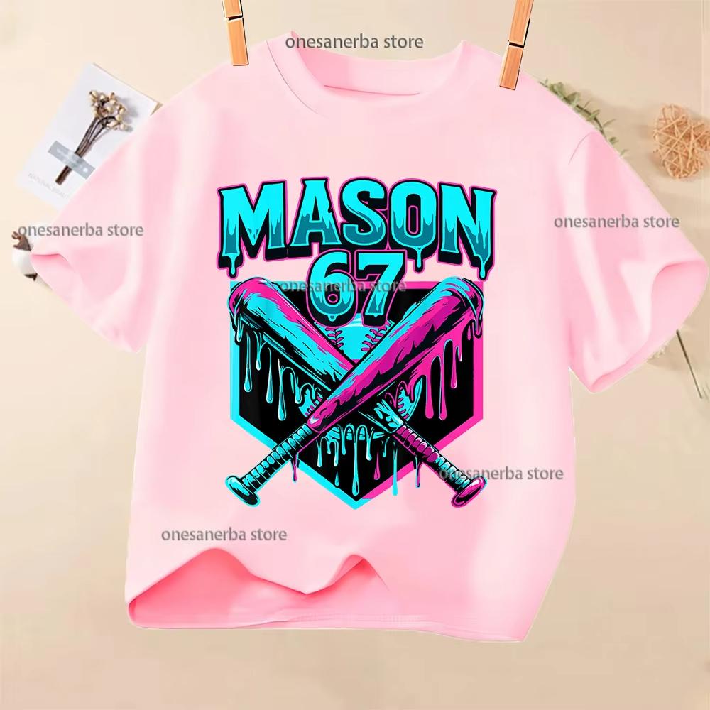 Kids 67 Themed Colorful Print TShirt Soft Cotton Fabric Breathable and Comfortable Ideal for Toddlers and Childrendf0254