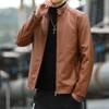 Leather Jacket Men's Trend Autumn and Winter New Men's Korean Version Slim Stand-up Collar Casual Jacket Youth PU Leather Jacket Men