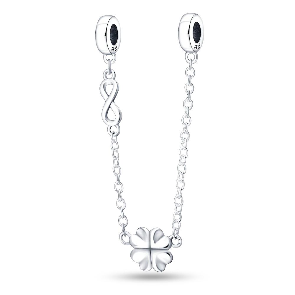 Spacer Clip Charms Safety Chain 925 Silver love Daisy Heart Charms Fit 4MM hole diamete Bracelet Jewelry DIY Gift