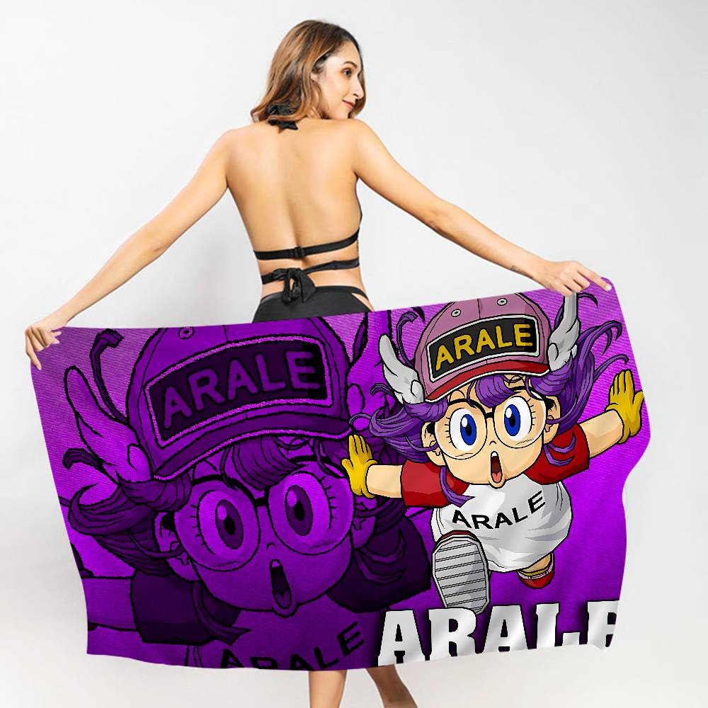 Dr Slump Аниме А-Арале Полотенце для ванны Микрофибра Мягкое Впитывающее Воздухопроницаемое Для Девочек Детей Декоративное Мультяшное Пляжное полотенце