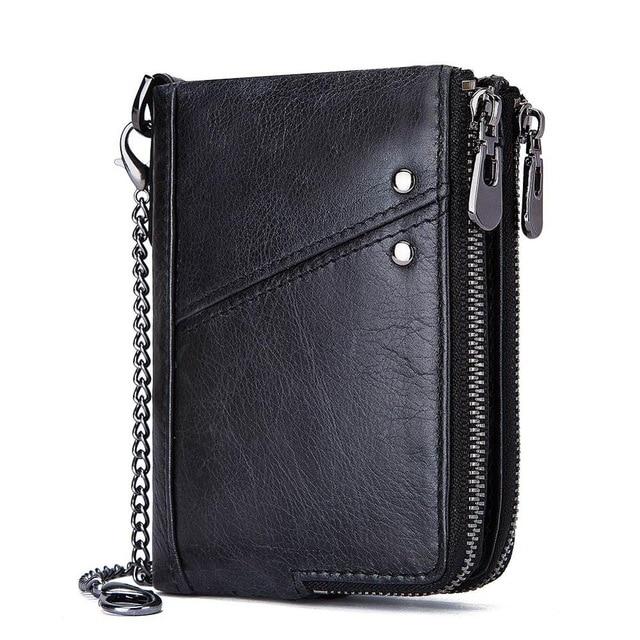 Модный женский кошелек из натуральной кожи, дизайн на молнии, женский короткий RFID-кошелек с держателем для ID-карты, карманами для монет, мини-кошелек KTY