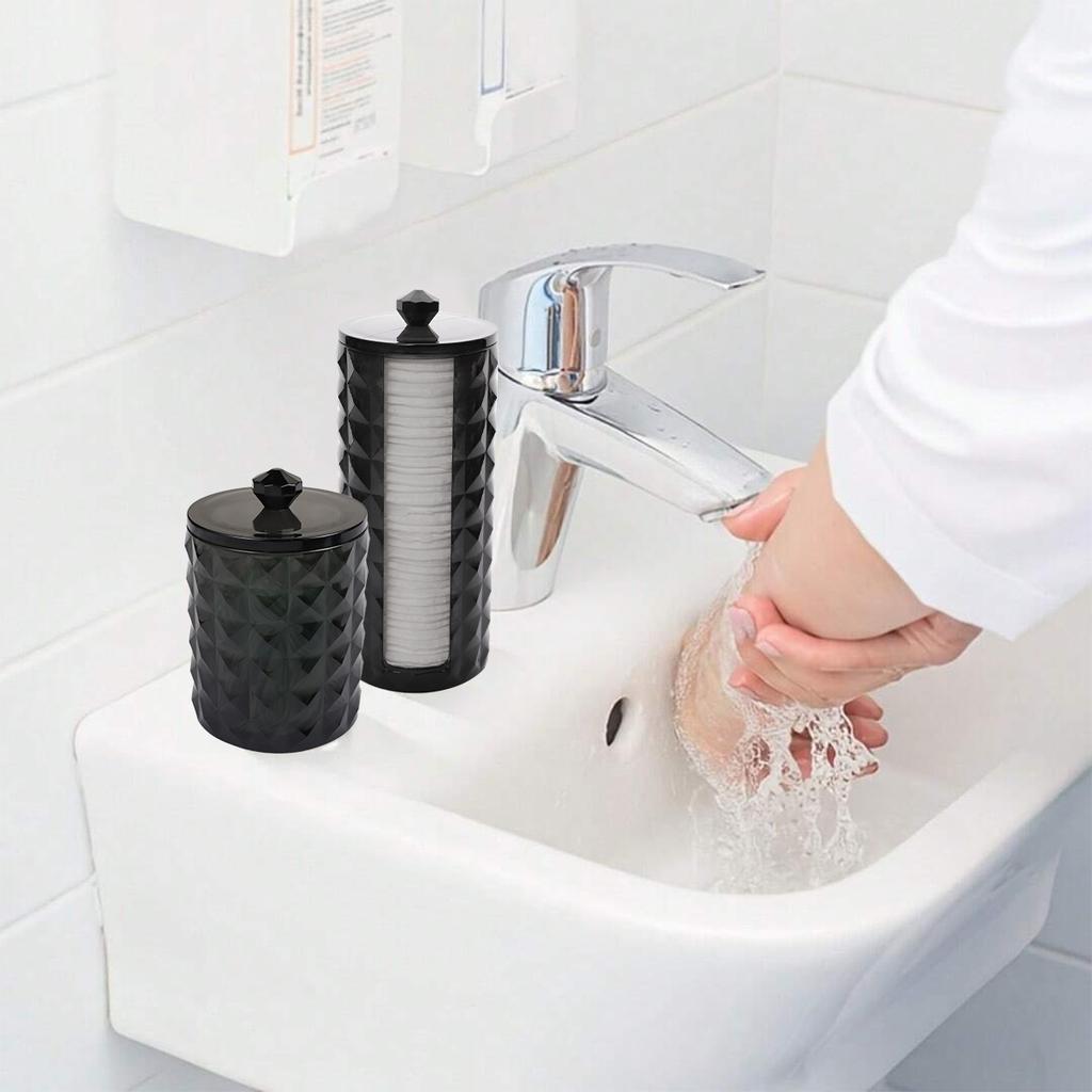 3 Подставки для ватных палочек, Диспенсер для ванной комнаты, Коробка для хранения ватных дисков, Ватные палочки, Прозрачная банка для хранения с крышкой, Организация дома