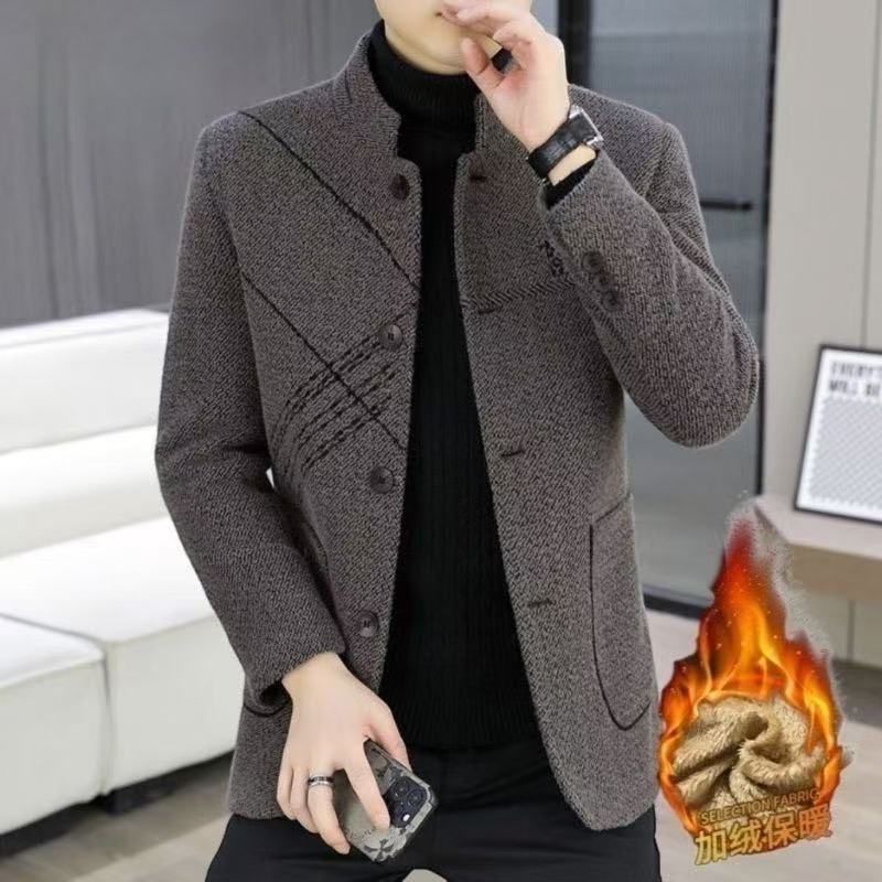 Осенне-зимнее пальто со стойкой, куртка, деловой темперамент, мужской, новый, повседневный