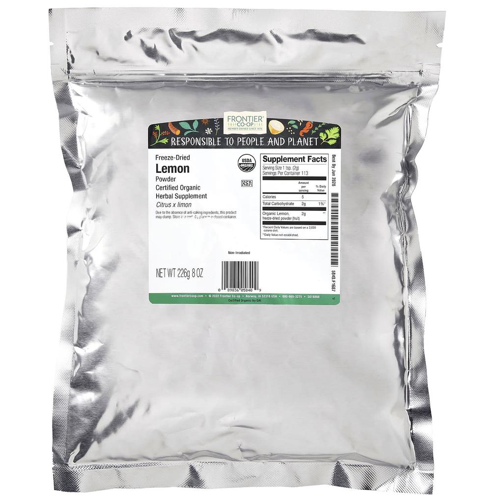 Frontier Co-op, Organic Freeze-Dried Lemon Powder, 8 oz (226 g)