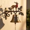 Christmas Welcome Home Bell Wall Mounted Rustic Metal Doorbell Vintage Santa Reindeer Snowman Penguin Hanging Dinner Bell for Front Door Yard