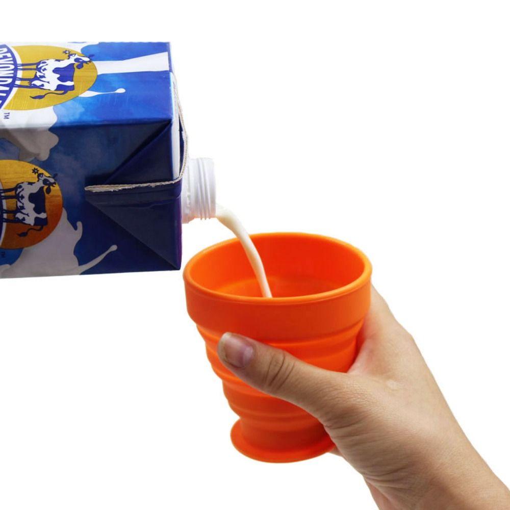 with Lid Foldable Cup Food Grade Silicone Travel Mug Silicone Cup Collapsible Water Cups Travel