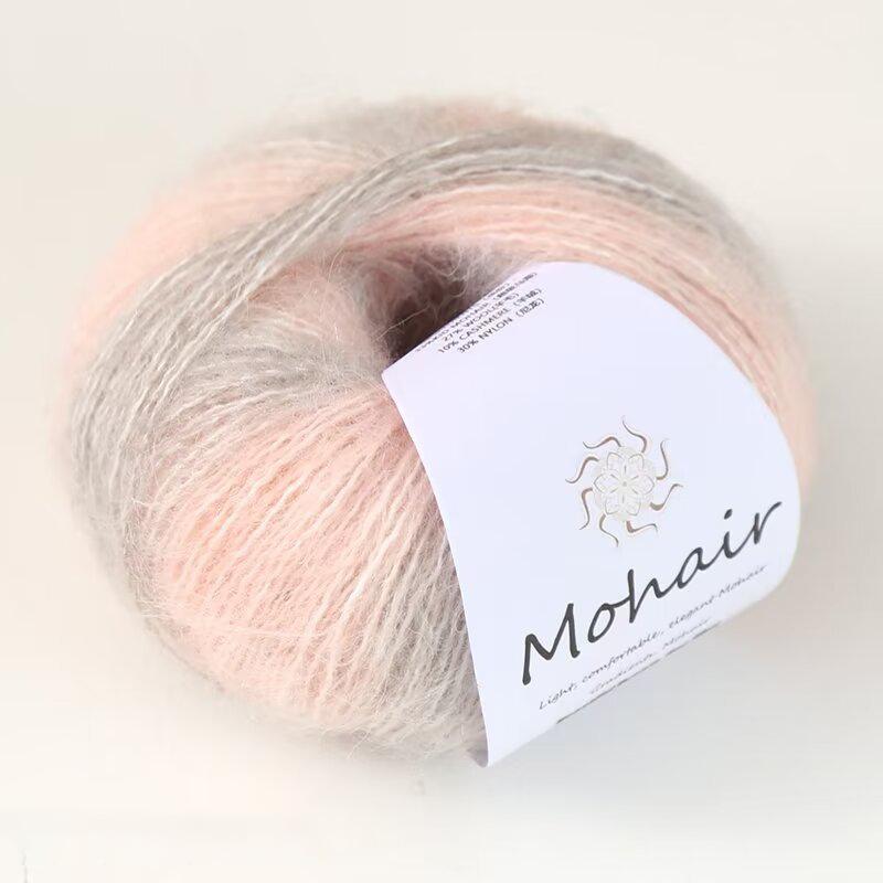 Moher Blend Knitting Yarn 25g Rainbow Gradient Handmade for Hats Scarves Sweaters
