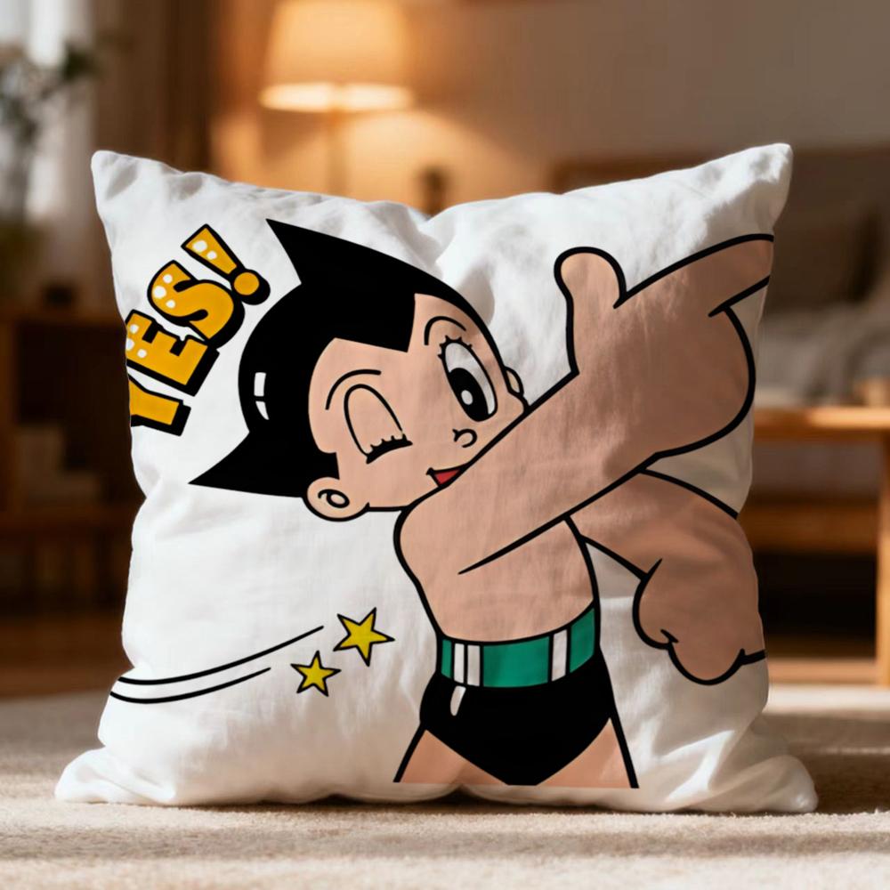 Popular A Astro Boyed Cushion Cover Soft Washable Pillow Case Multi-Scene for Couch Bed Travel Office Use