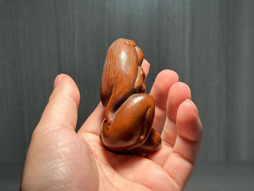 Китайская антикварная шкатулка из самшита с красивой резьбой, статуэтка сексуальной женщины, деревянные фигурки, произведение искусства