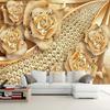 Европейский стиль 3D стерео алмазный цветок ювелирные изделия обои Гостиная ТВ диван спальня роскошный домашний декор обои фото фрески