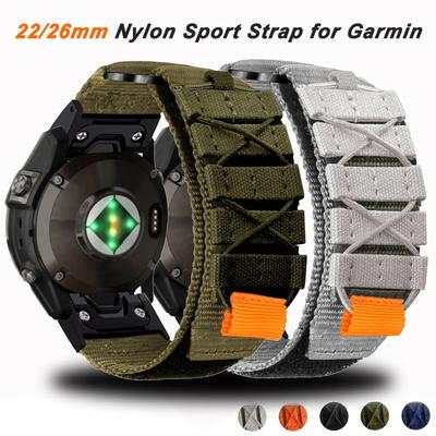 Нейлоновый ремешок Quick Fit 22 мм 26 мм для Garmin Fenix ​​7 7X 6X Pro/Epix Pro Gen 2 51 мм 47 мм/Fenix6 5Plus 5XPlus плетеный ремешок для часов