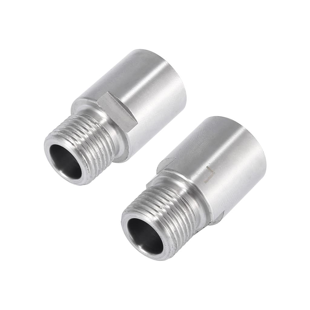 X AUTOHAUX Адаптер-удлинитель педали для велосипеда Удлиненная проставка для педалей слева и справа с резьбой 14 мм для педального велосипеда MTB BMX Road Street Bicycle Silver Tone