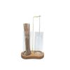Solid Wood Zen Sandalwood Incense Burner with Ash-Proof Double Glass Tubes for Meditation and Yoga