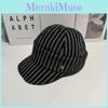 Striped Casual Beret Hat Women Lightweight Sun Protection Cap For Use Outdoor