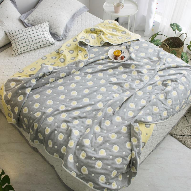 Новое хлопковое шестислойное марлевое одеяло представляет собой одинарное двойное одеяло с кондиционером, хлопковое диванное полотенце, четырехсезонное одеяло для обеденного перерыва.