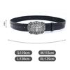 Ремень из джинсовой ткани Western Silver Bull Head Big Board Buckle Vintage Men's Punk Hip Hop Pu Leather