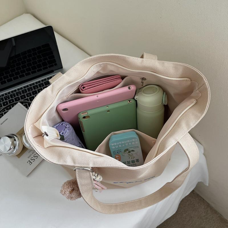 Tote Bag Women's Large Capacity Shoulder Bag Letter Embroidery Underarm Bag