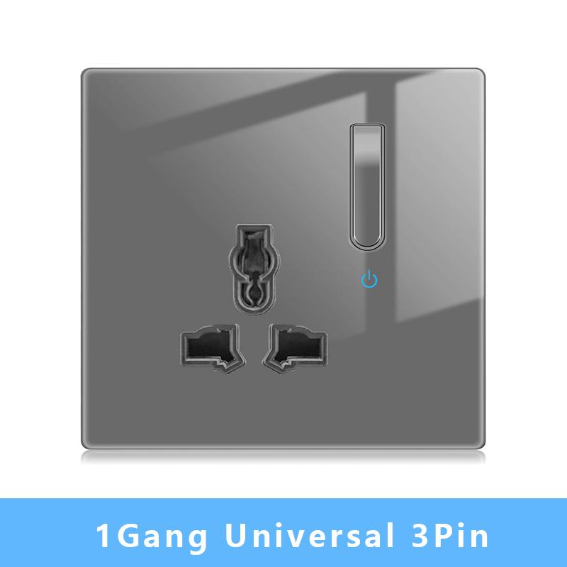 Настенный выключатель света Панель светодиодных индикаторов UK EU FR Универсальная электрическая розетка USB Фортепианные клавиши Самовосстанавливающиеся настенные выключатели Телевизор Компьютер