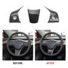 For Tesla Model 3 Model Y Carbon Fiber Steering Wheel Button Cover Trim Car Styling Decoration Car Interior