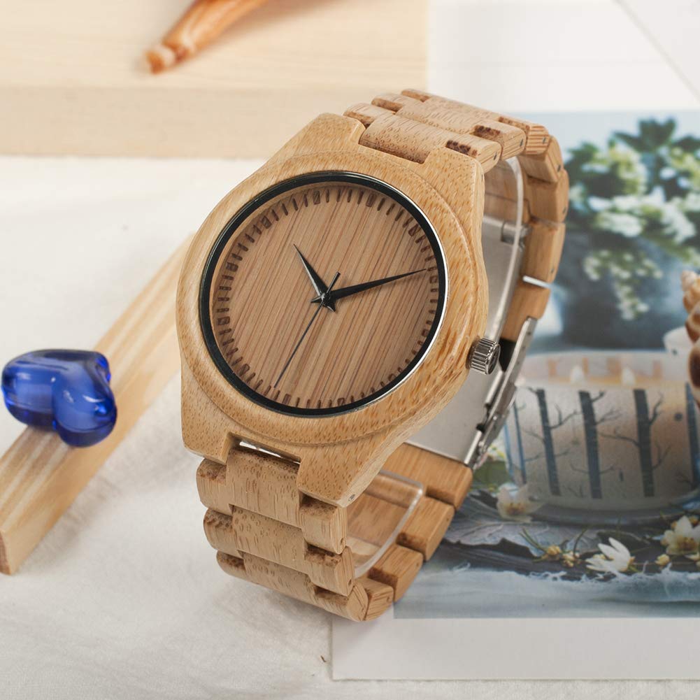 BOBO BIRD and Handmade Bamboo Wood Quartz Watch with Scale Lightweight Casual Sports Watch Men's Women's Movement, (Men's)