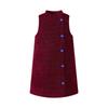 Little Naive Girl's Winter Corduroy Padded Vest Dress with Contrast Buttons