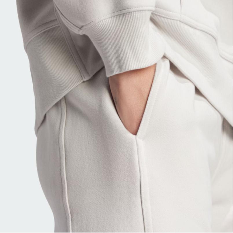 Adidas X Stella McCartney Regular Fit Solid Logo Fleece Cuffed Knit Joggers, Women's Pearl Pink Bottoms IU0876