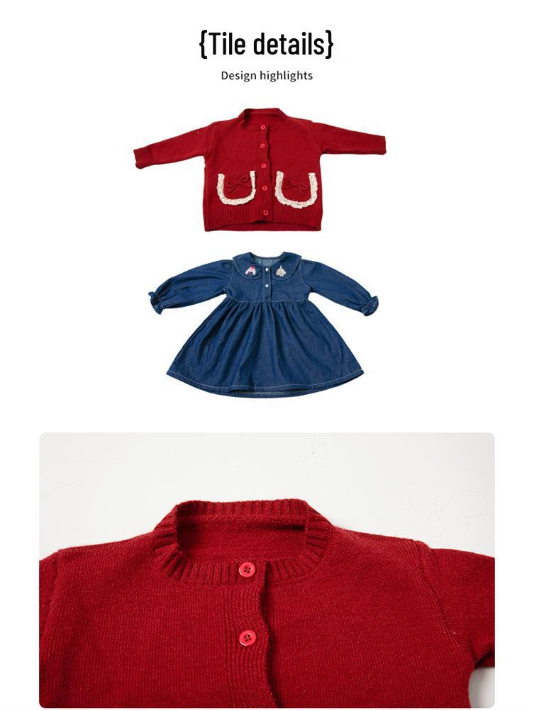 Стильный джинсовый комплект из двух предметов для девочек на весну/осень 2025 года