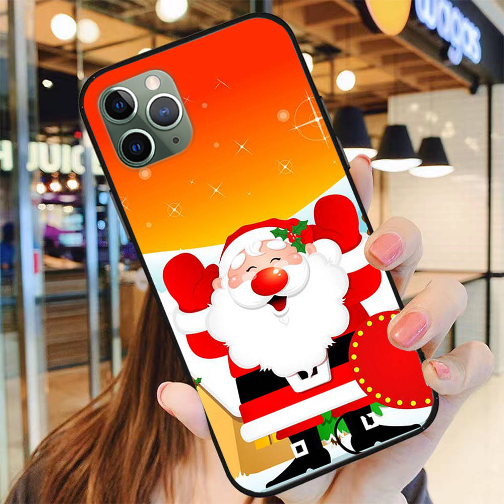 BS-14 С Новым годом Рождеством силиконовый чехол для iPhone 15 14 Xiaomi POCO M6 F6 Redmi Note 13 12 13C 8 9 Samsung S24 S23 S22 S21 FE Pro Plus Ultra