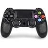 Controller Wireless Bluetooth Double Shock Controller Joystick Gamepad for PS4 with Touchpad and Audio Jack-black-