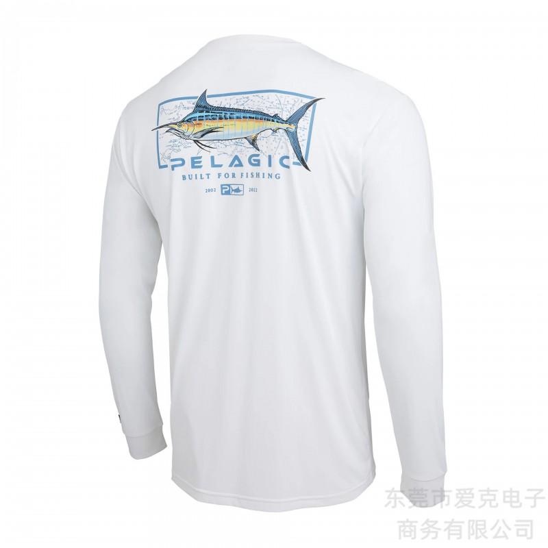 Mens Quick-Dry UV Protection Fishing Shirt UPF 50 Long Sleeve Breathable Performance Tee Outdoor Sports Cycling