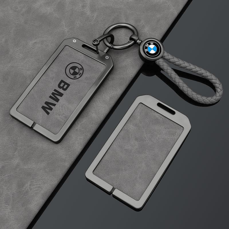 OEBX9 New Grey Leather Car Key Case Cover For BMW 1 3 5 7 8 Series X1 X3 X5 X6 X7 F30 G20 F34 F31 G30 G01 F15 I3 M4 535le Accessories